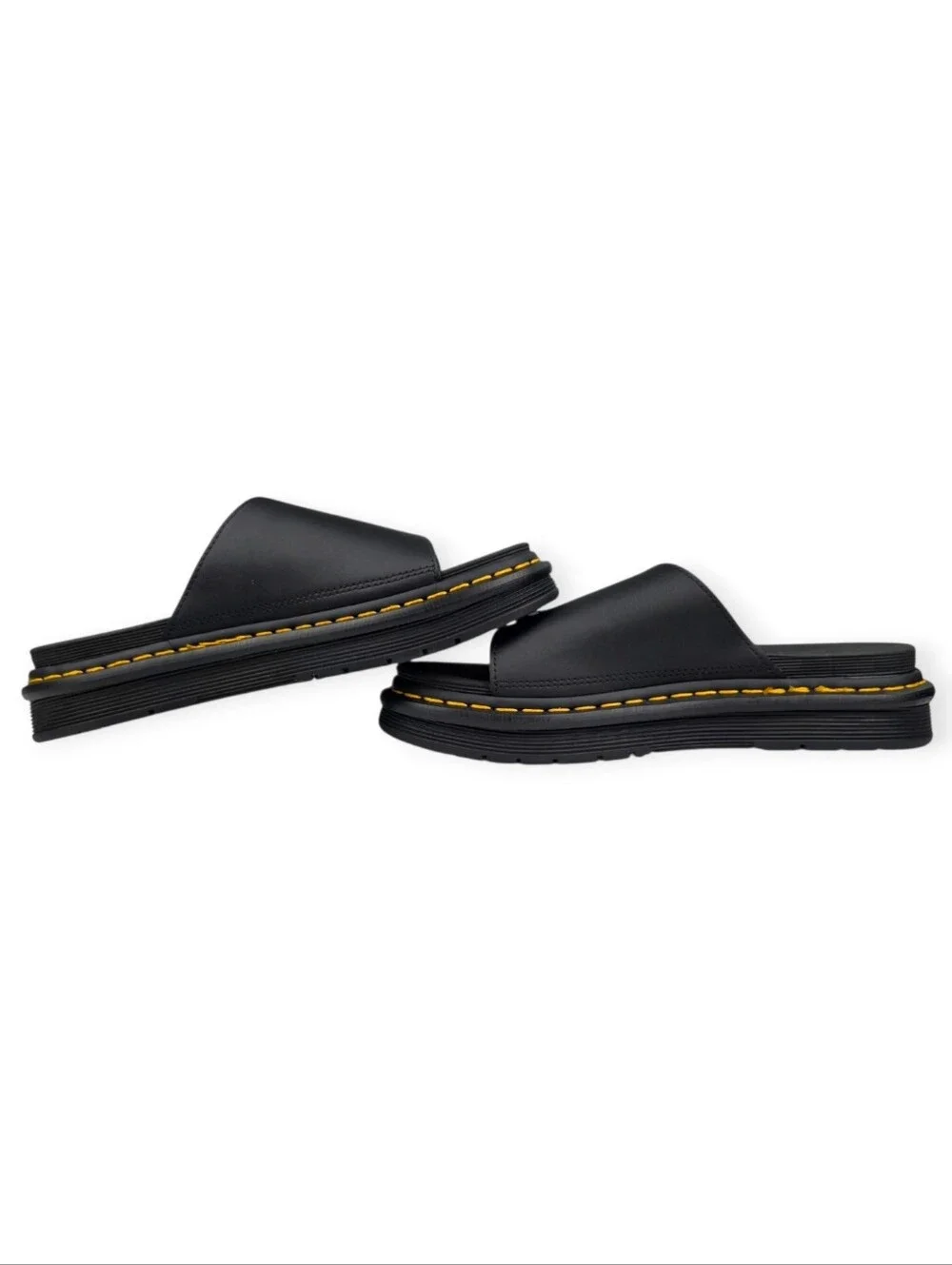 Dr. Martens Dax Black Leather Slide Sandals US Men’s 8 Women's 9 EUC *No Box*